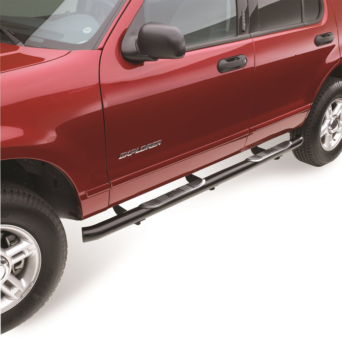 Westin 25-2075 Signature 3 Round Step Bar; Dual Step Pad; Black; Steel; Mount Kit Included; - Truck Part Superstore