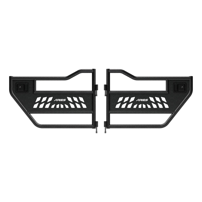 ARIES 2500200 Jeep Wrangler JL, Gladiator Aluminum Rear Tube Doors for Select Jeep Wrangler