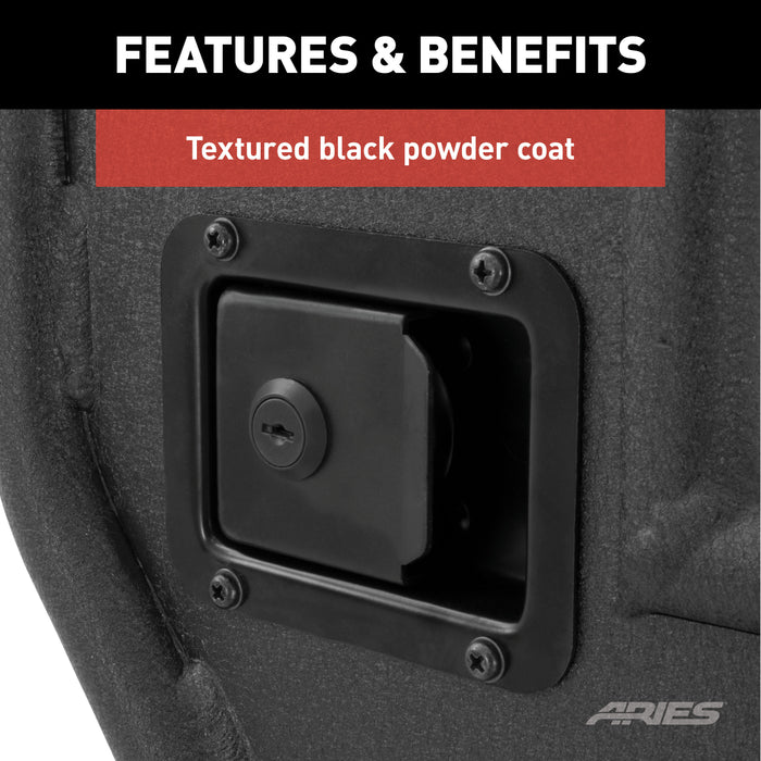 ARIES 2500200 Jeep Wrangler JL, Gladiator Aluminum Rear Tube Doors for Select Jeep Wrangler