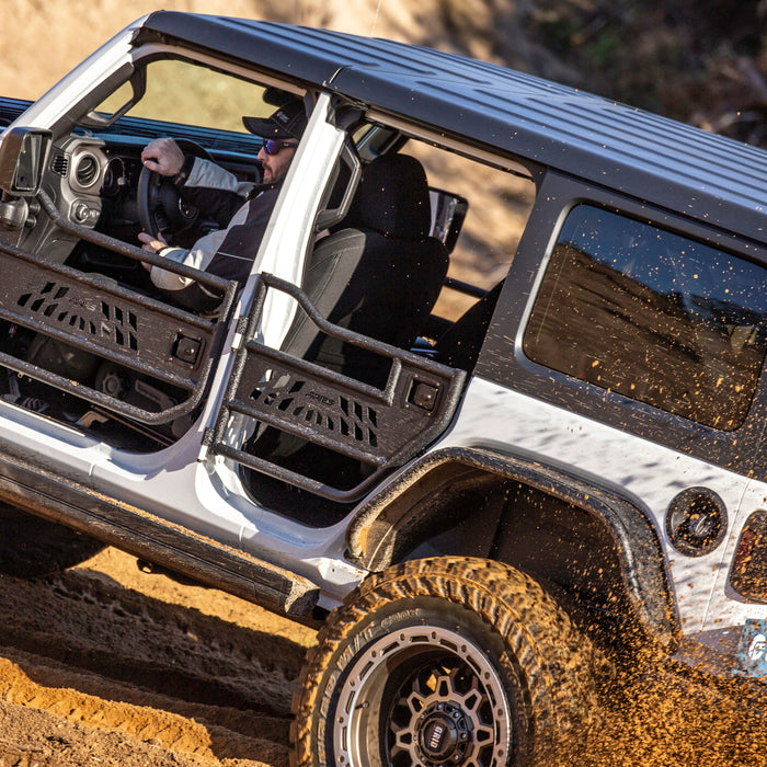 ARIES 2500200 Jeep Wrangler JL, Gladiator Aluminum Rear Tube Doors for Select Jeep Wrangler