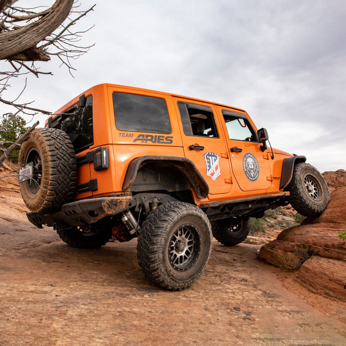 ARIES 2500201 Jeep Wrangler JK Black Aluminum Rear Fender Flares for Select Jeep Wrangler