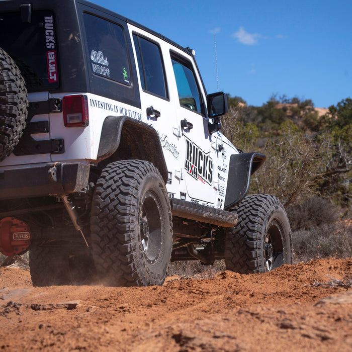 ARIES 2500201 Jeep Wrangler JK Black Aluminum Rear Fender Flares for Select Jeep Wrangler