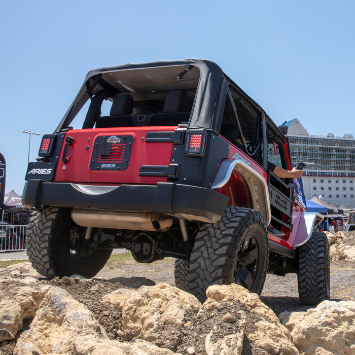ARIES 2500202 Jeep Wrangler JK Raw Aluminum Rear Fender Flares for Select Jeep Wrangler