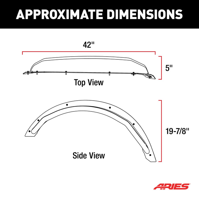 ARIES 2500303 Ford Bronco Smooth Black Aluminum Tubular-Style Rear Wheel Fender Flares for 4-Door for Select Ford Bronco