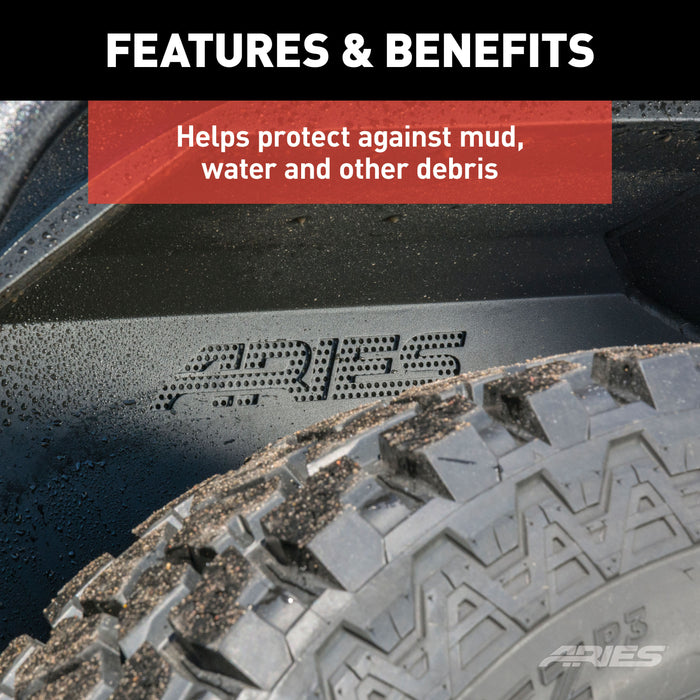 ARIES 2500350 Jeep Wrangler JK Aluminum Rear Inner Fender Liners for Select Jeep Wrangler
