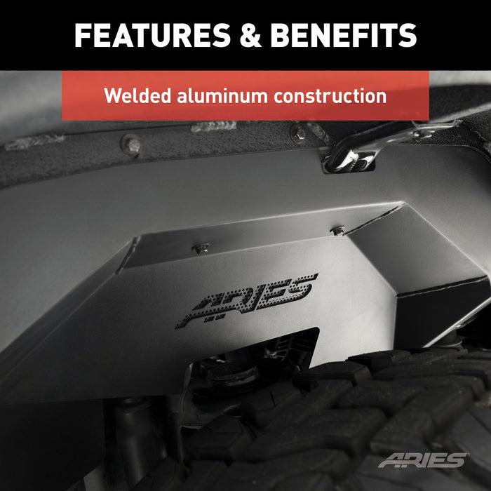 ARIES 2500350 Jeep Wrangler JK Aluminum Rear Inner Fender Liners for Select Jeep Wrangler