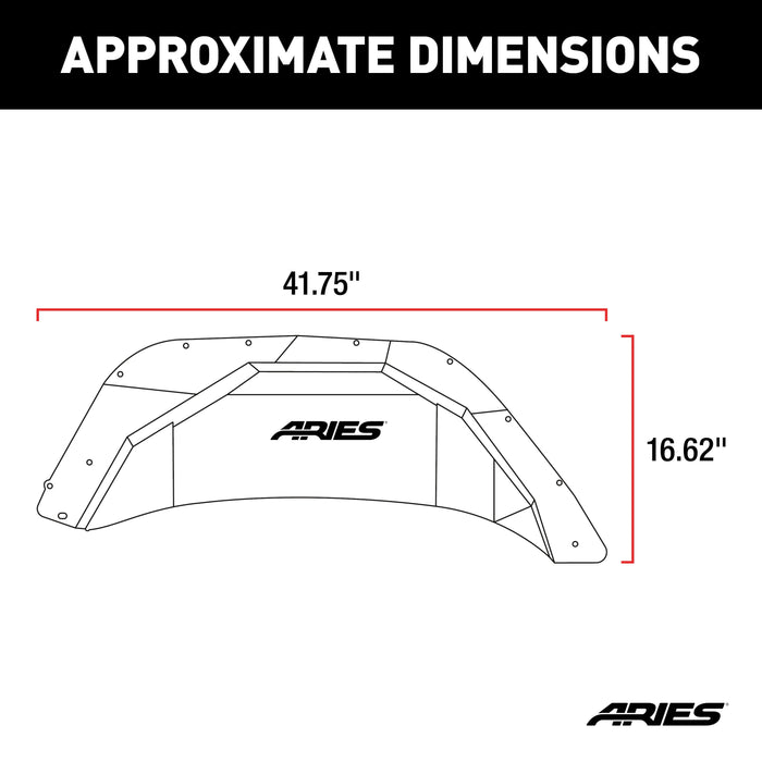 ARIES 2500550 Jeep Wrangler JL Aluminum Rear Inner Fender Liners for Select Jeep Wrangler