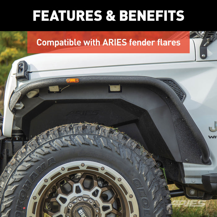 ARIES 2500650 Jeep Wrangler JL Aluminum Front and Rear Inner Fender Liners for Select Jeep Wrangler