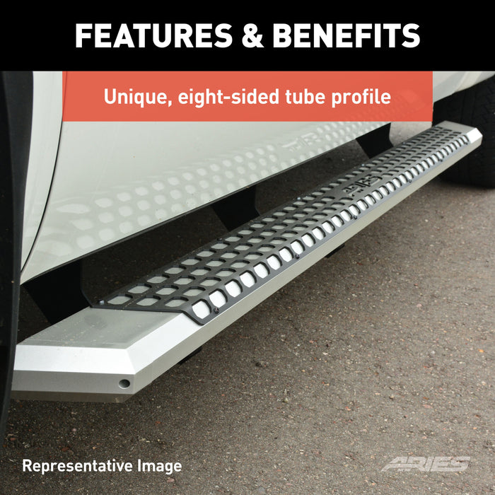 ARIES 2555046 AdvantEDGE 5-1/2" x 91" Chrome Aluminum Side Bars, Select Silverado, Sierra for Select Chevrolet Silverado 2500 HD