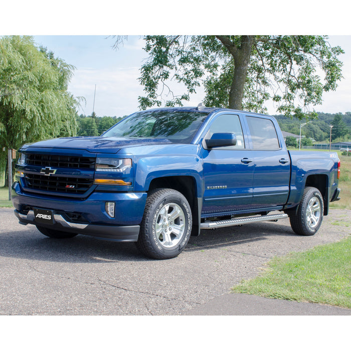 ARIES 2555046 AdvantEDGE 5-1/2" x 91" Chrome Aluminum Side Bars, Select Silverado, Sierra for Select Chevrolet Silverado 2500 HD