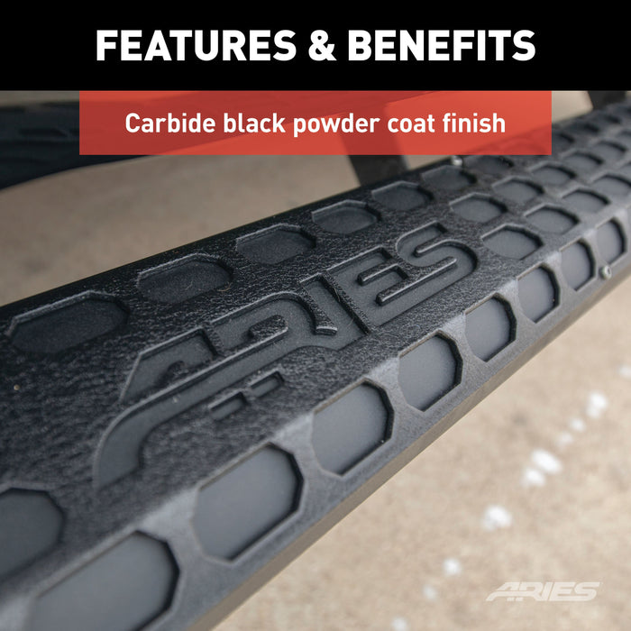 ARIES 2556021 AdvantEDGE 5-1/2" x 75" Black Aluminum Side Bars, Select Silverado, Sierra for Select Chevrolet Silverado 2500 HD