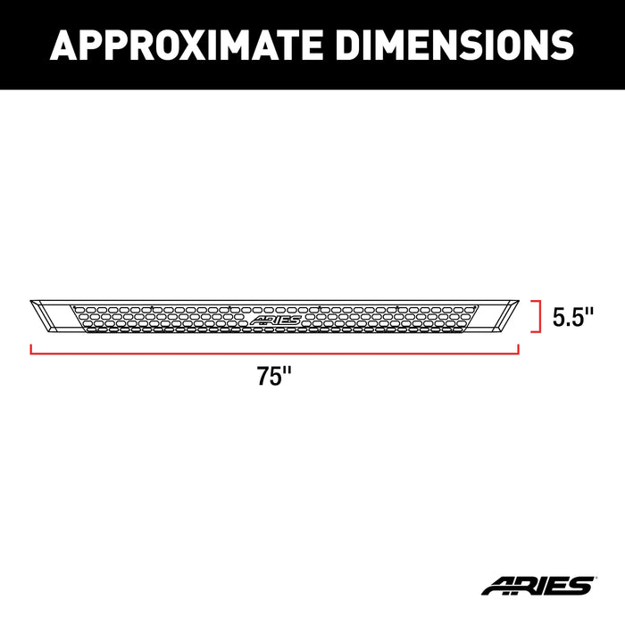 ARIES 2556027 AdvantEDGE Black Aluminum 75-Inch Truck Running Boards, Select Toyota Tacoma for Select Toyota Tacoma