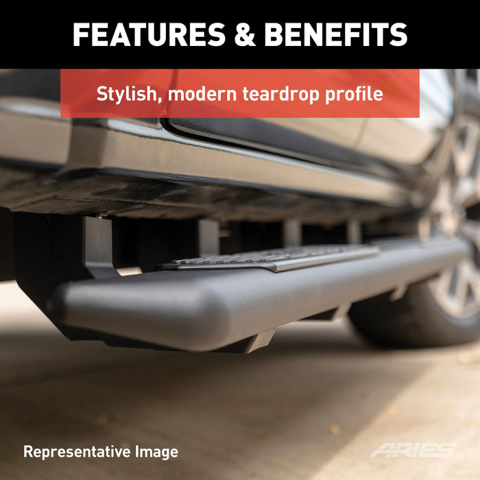 ARIES 2558011 AscentStep 5-1/2" x 91" Black Steel Running Boards, Select Silverado, Sierra for Select Chevrolet Silverado 1500