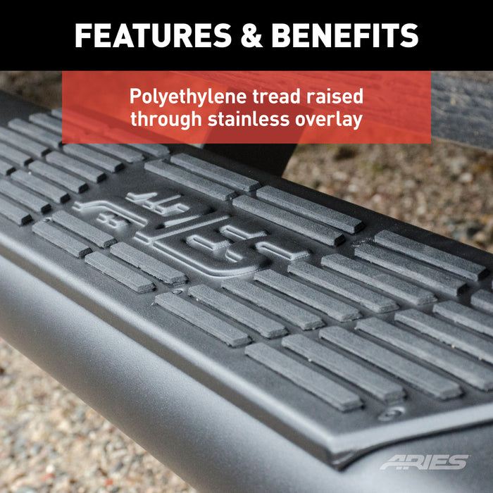 ARIES 2558011 AscentStep 5-1/2" x 91" Black Steel Running Boards, Select Silverado, Sierra for Select Chevrolet Silverado 1500