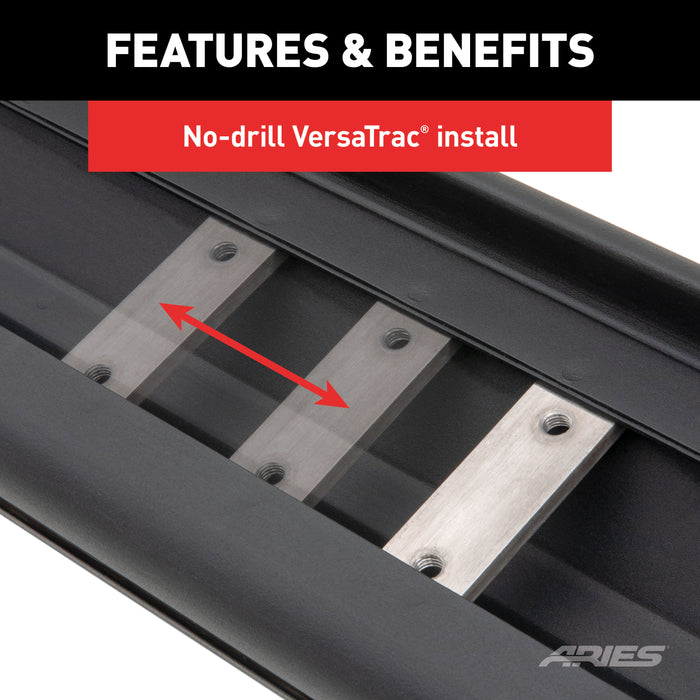 ARIES 2558011 AscentStep 5-1/2" x 91" Black Steel Running Boards, Select Silverado, Sierra for Select Chevrolet Silverado 1500