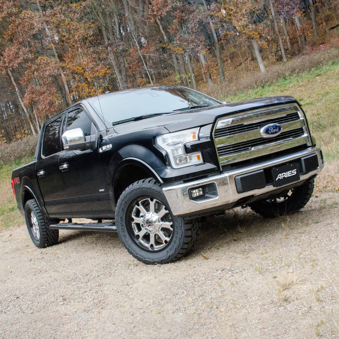 ARIES 2558012 AscentStep 5-1/2" x 75" Black Steel Running Boards, Select Ford F150, F250, F350 for Select Ford F-150