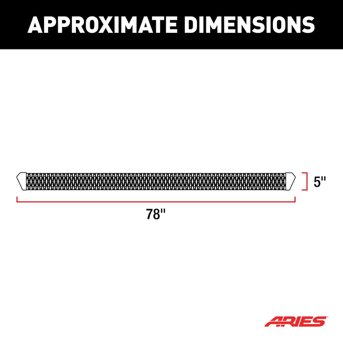 ARIES 2559008 SlimGrip 5" x 78" Black Aluminum Running Boards, Fits Select Ford F-150 Extended Cab for Select Ford F-150