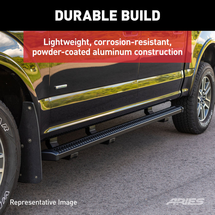 ARIES 2559021 SlimGrip 5" x 78" Black Aluminum Running Boards, Fits Select Chevrolet Silverado 2500 HD, 3500 HD, GMC Sierra 2500 HD, 3500 HD Diesel for Select Chevrolet Silverado 2500 HD