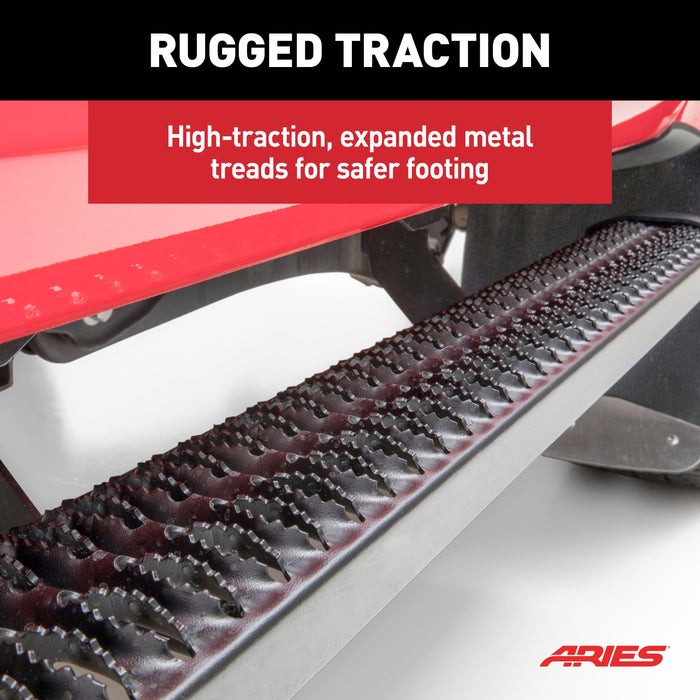 ARIES 2559024 SlimGrip 5" x 88" Black Aluminum Running Boards, Fits Select F-250 Super Duty, F-350 Super Duty, F-450 Super Duty for Select Ford F-250