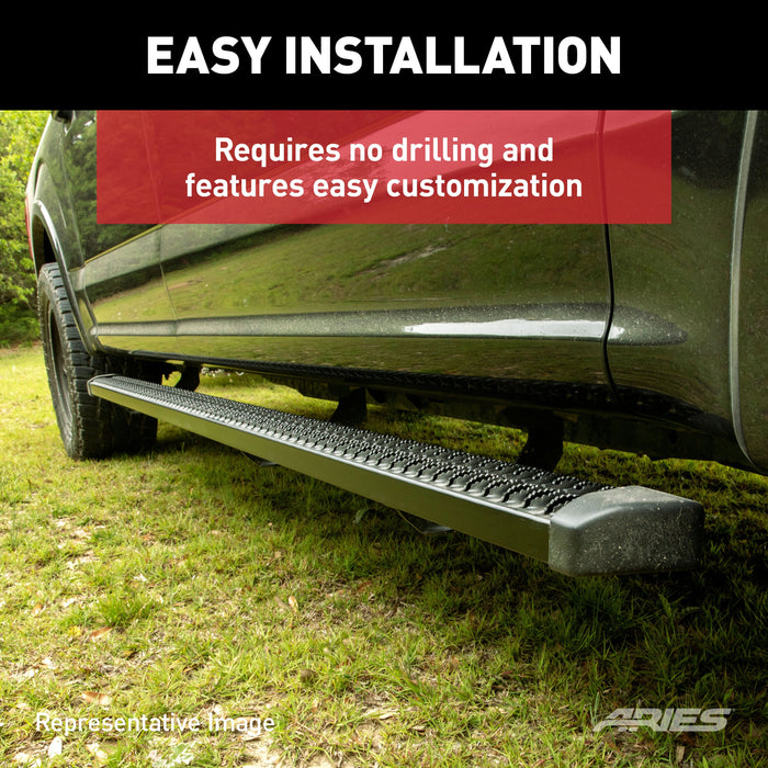 ARIES 2559042 SlimGrip 5" x 88" Black Aluminum Running Boards, Fits Select Nissan Titan, Titan XD for Select Nissan TITAN