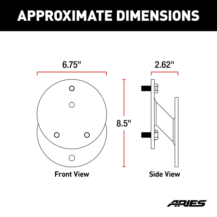 ARIES 25630AB Jeep Wrangler JK Spare Tire Relocation Carrier for Select Jeep Wrangler