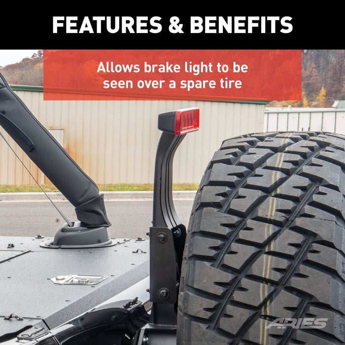 ARIES 256TBL Jeep Wrangler JK Third Brake Light Extension Bracket for Select Jeep Wrangler
