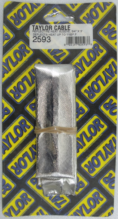 Taylor Cable 2593 Reflective Heat Sleeve; 0.75 in. I.D.; 3 ft. Length; Protection Up To 1000 deg.; - Truck Part Superstore