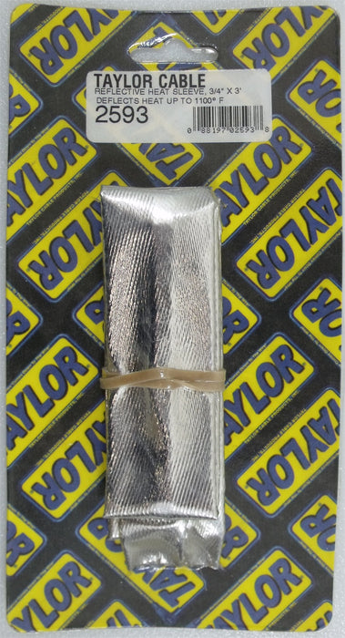 Taylor Cable 2593 Reflective Heat Sleeve; 0.75 in. I.D.; 3 ft. Length; Protection Up To 1000 deg.; - Truck Part Superstore
