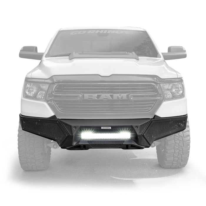 Go Rhino 341301T Low profile steel bumper with powered light mount protects front of vehicle - Truck Part Superstore