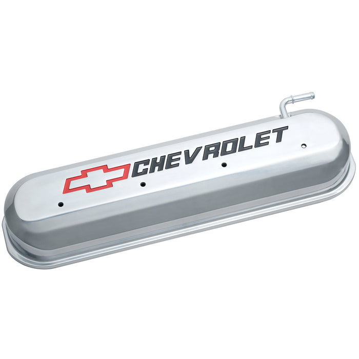 Proform 141-264 Engine Valve Covers; Tall Style; Die Cast; Polished with Bowtie Logo; LS Engines - Truck Part Superstore