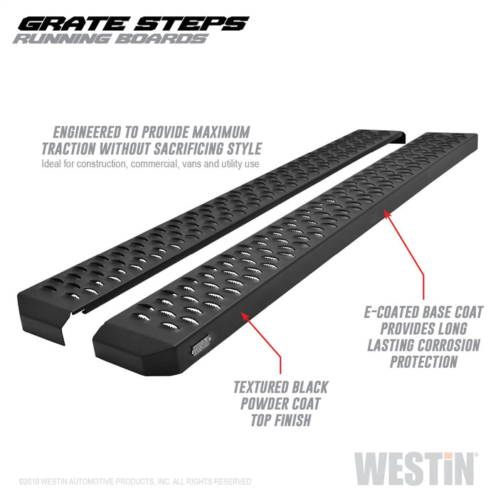 Westin 27-74705 Grate Steps Running Boards; Textured Black; 54 in.; Mount Kit Not Included; - Truck Part Superstore