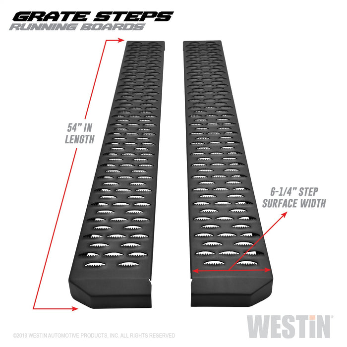 Westin 27-74705 Grate Steps Running Boards; Textured Black; 54 in.; Mount Kit Not Included; - Truck Part Superstore