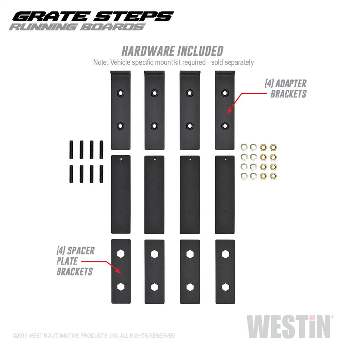 Westin 27-74705 Grate Steps Running Boards; Textured Black; 54 in.; Mount Kit Not Included; - Truck Part Superstore