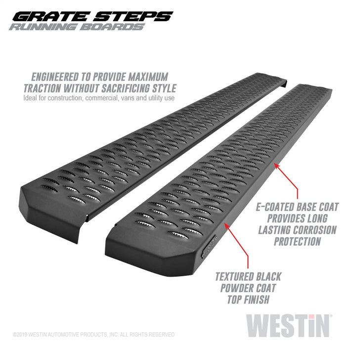 Westin 27-74715 Grate Steps Running Boards; Textured Black; 68 in.; Mount Kit Not Included; - Truck Part Superstore