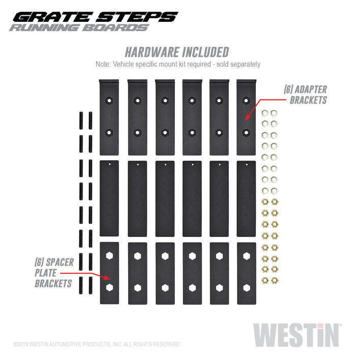 Westin 27-74715 Grate Steps Running Boards; Textured Black; 68 in.; Mount Kit Not Included; - Truck Part Superstore