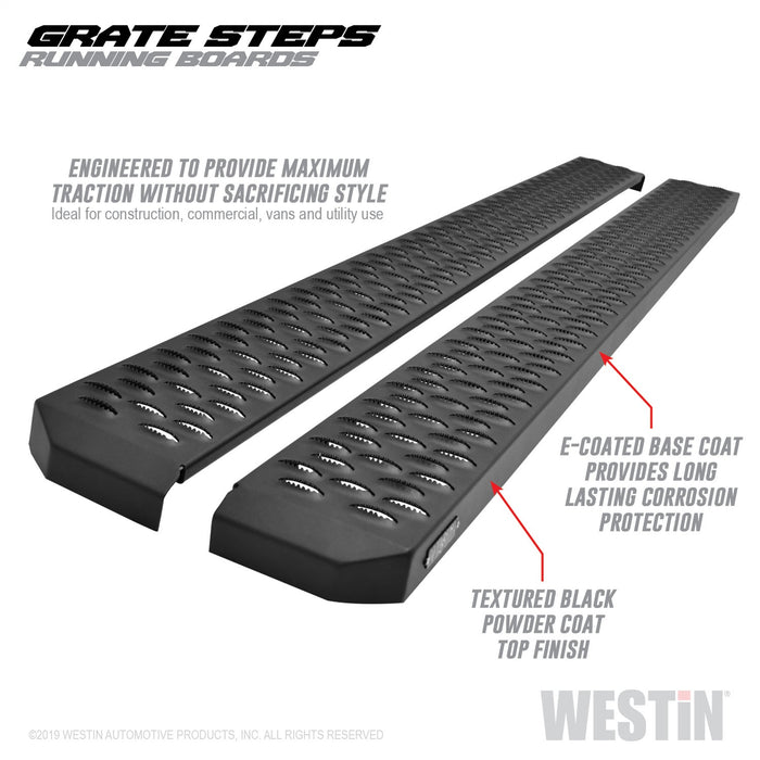 Westin 27-74725 Grate Steps Running Boards; Textured Black; 75 in.; Mount Kit Not Included; - Truck Part Superstore