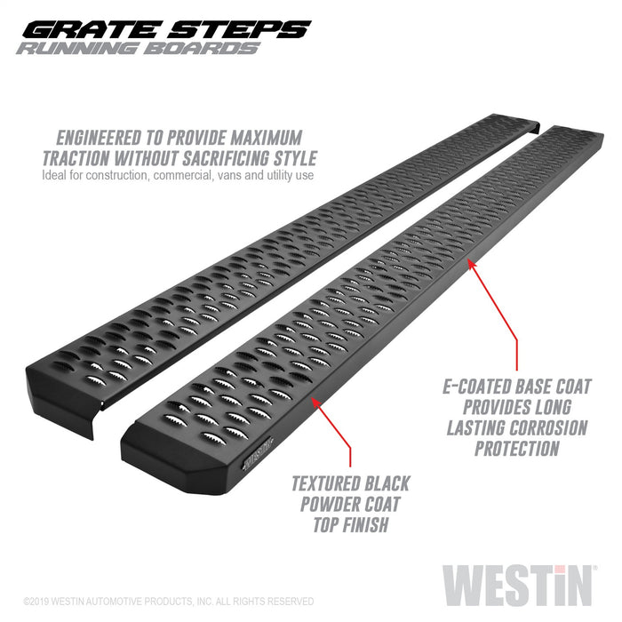 Westin 27-74735 Grate Steps Running Boards; Textured Black; 79 in.; Mount Kit Not Included; - Truck Part Superstore