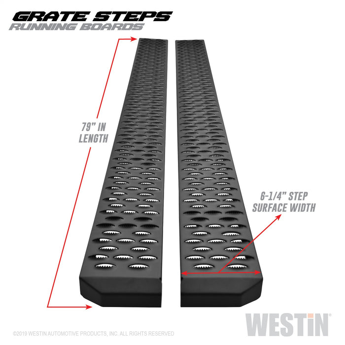 Westin 27-74735 Grate Steps Running Boards; Textured Black; 79 in.; Mount Kit Not Included; - Truck Part Superstore
