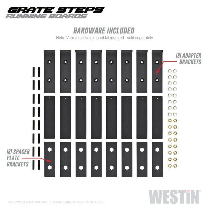Westin 27-74735 Grate Steps Running Boards; Textured Black; 79 in.; Mount Kit Not Included; - Truck Part Superstore