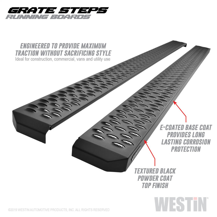 Westin 27-74745 Grate Steps Running Boards; Textured Black; 90 in.; Mount Kit Not Included; - Truck Part Superstore