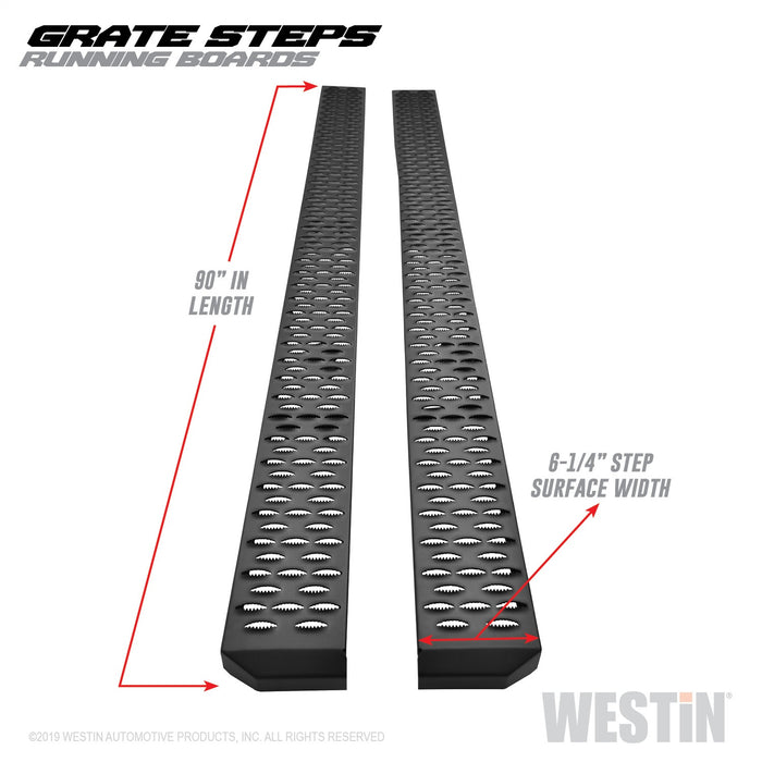 Westin 27-74745 Grate Steps Running Boards; Textured Black; 90 in.; Mount Kit Not Included; - Truck Part Superstore
