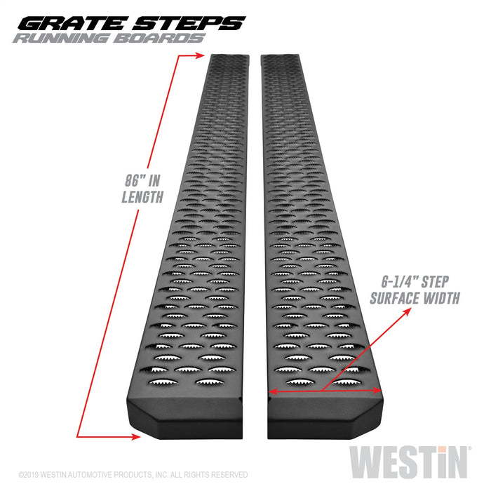 Westin 27-74755 Grate Steps Running Boards; Textured Black; 86 in.; Mount Kit Not Included; - Truck Part Superstore