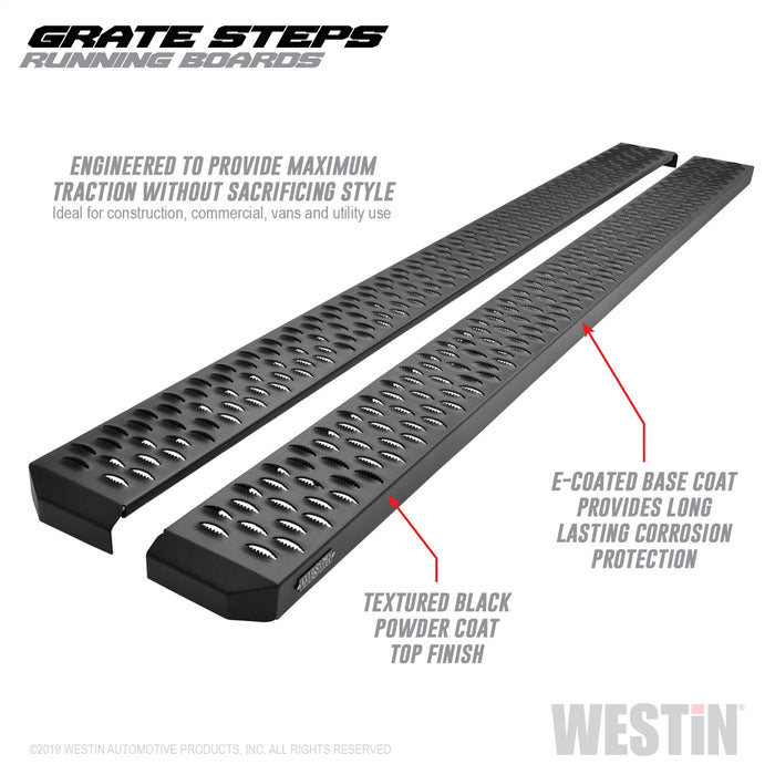 Westin 27-74765 Grate Steps Running Boards; Textured Black; 83 in.; Mount Kit Not Included; - Truck Part Superstore