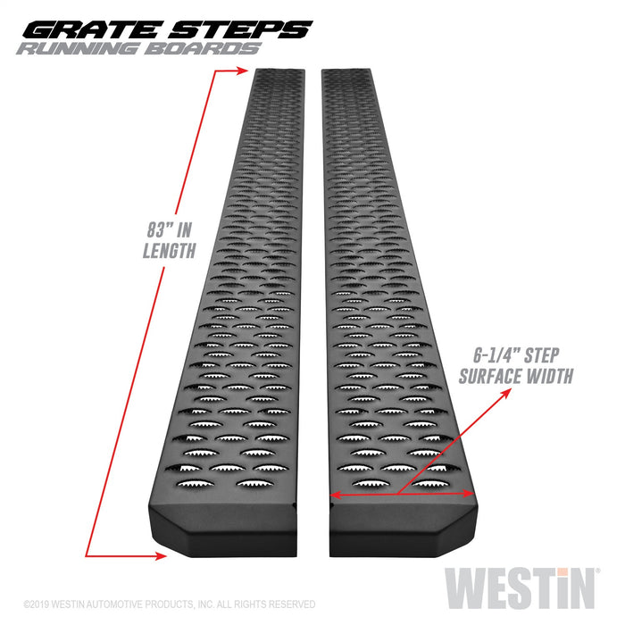 Westin 27-74765 Grate Steps Running Boards; Textured Black; 83 in.; Mount Kit Not Included; - Truck Part Superstore