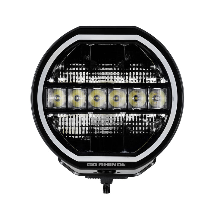 Go Rhino 751440911CRS Blackout Series Lights - 9" Maxline Hi/Low Beam W/Multi Daytime Running Light - Truck Part Superstore