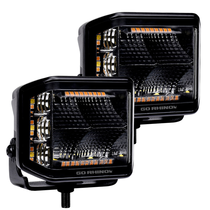 Go Rhino 750700322FCS Available in spot or flood optics, these lights emit a bright white 5700K beam. - Truck Part Superstore
