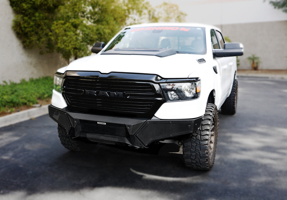 Go Rhino 341301T Low profile steel bumper with powered light mount protects front of vehicle - Truck Part Superstore