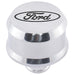 ProForm 302-438 Slant-Edge Aluminum Push-In Air Breather Cap Polished Finish Recessed Black Oval Ford Emblem Proform - Truck Part Superstore