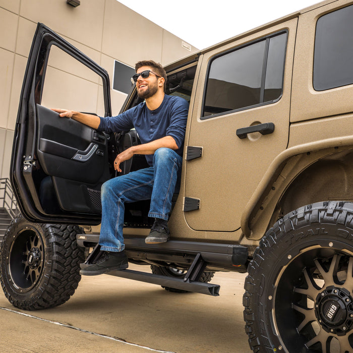 ARIES 3025165 ActionTrac 69.6" Powered Running Boards (No Brackets) for Select Jeep Wrangler