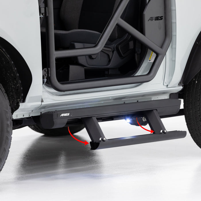 ARIES 3034472 ActionTrac 48.75" Powered Running Boards, Select Ford Bronco 2-Door for Select Ford Bronco